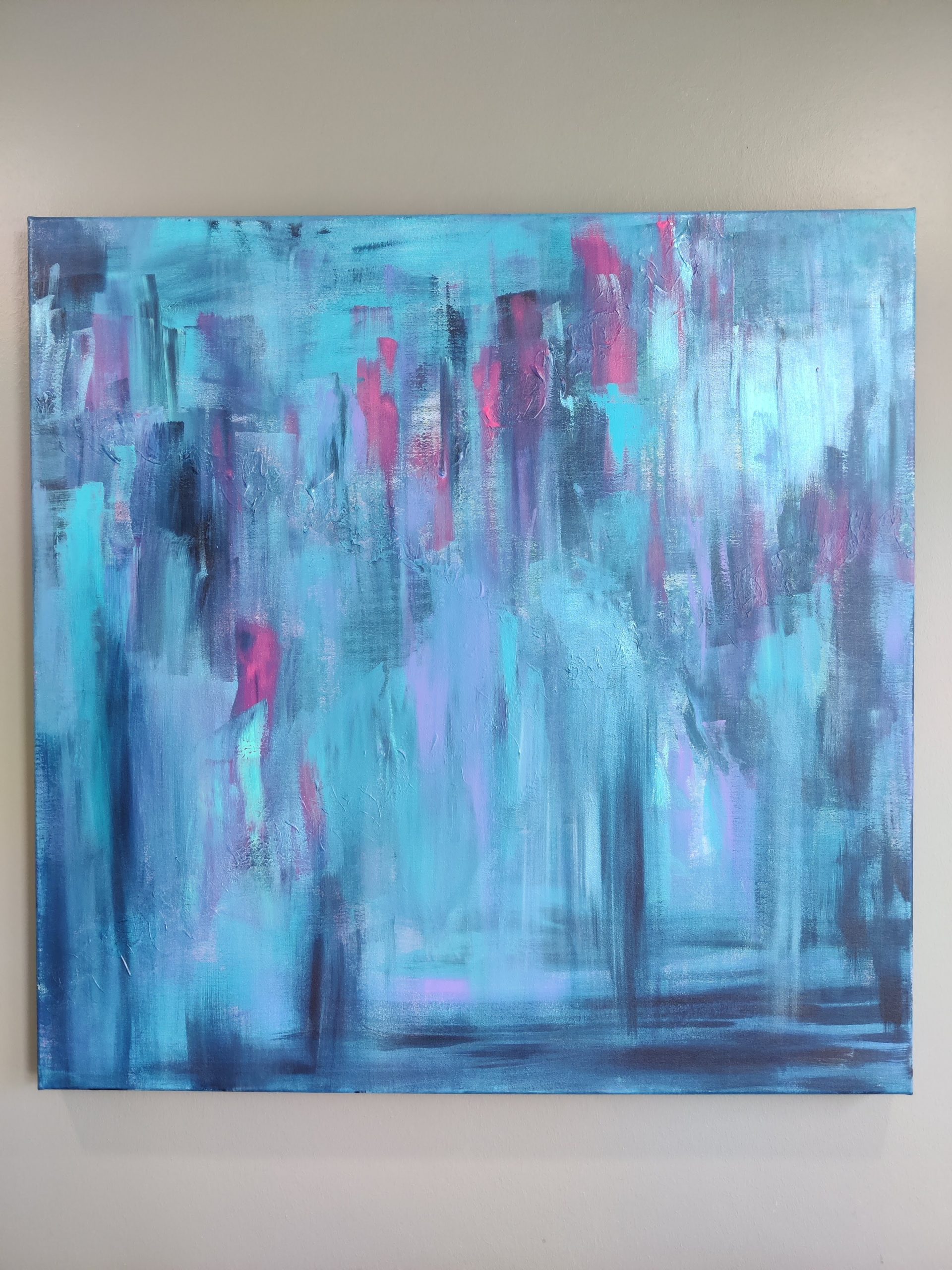 Souls and spirits_ 90cm x 90cm akryylimaalaus kankaalle 600e